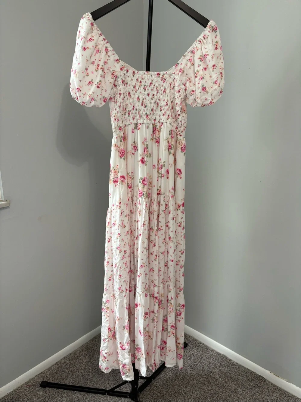 Altar'd State White Pink Floral Solana Maxi Dress Size S NWT ASWD-253-843 - Picture 4 of 10